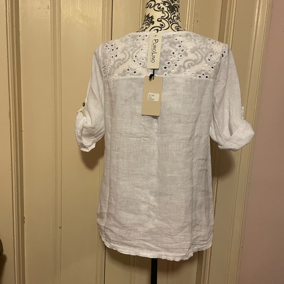 White Italian linen top - Picture 3 of 8